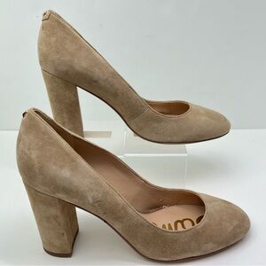 Sam Edelman Women's Stillson Beige Suede Leather Pump